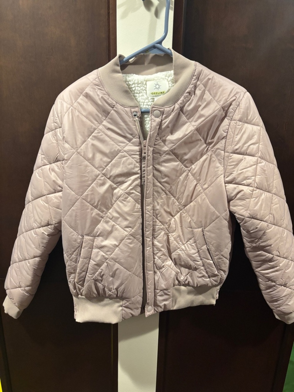 aerie ✨OFFLINE ✨ Quilted Bomber Jacket in Pale Pink